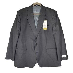 J.M.‎ Haggar Suit Jacket Mens 52R Grey Premium Stretch Classic Fit Blazer New